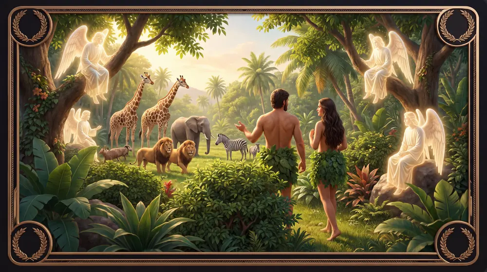 The Garden of Eden, a Chapter Chronicles artwork in an ornate laurel frame